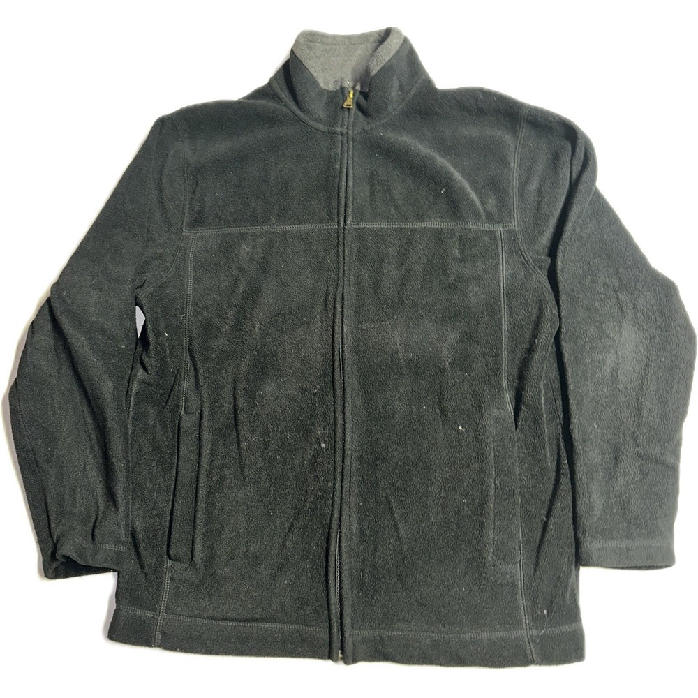 St Johns Bay Mens Size‎ S Fleece Jacket Full Zip Zipper Front Pockets Black